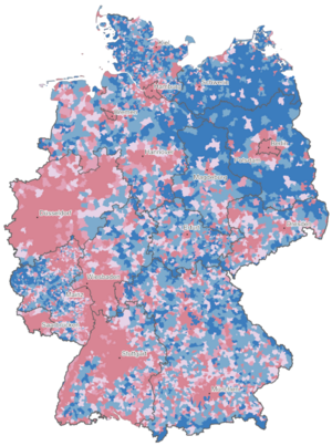 Kartenvorschau zur Bevölkerungsdichte auf Ebene der Gemeinden