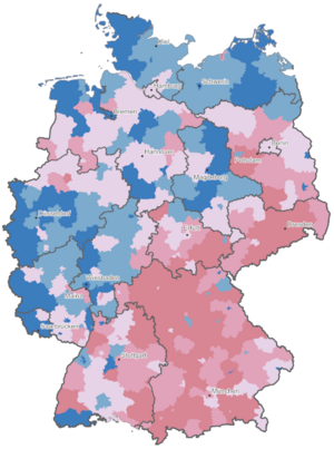 Kartenvorschau: Indikator Väterbeteiligung am Elterngeld